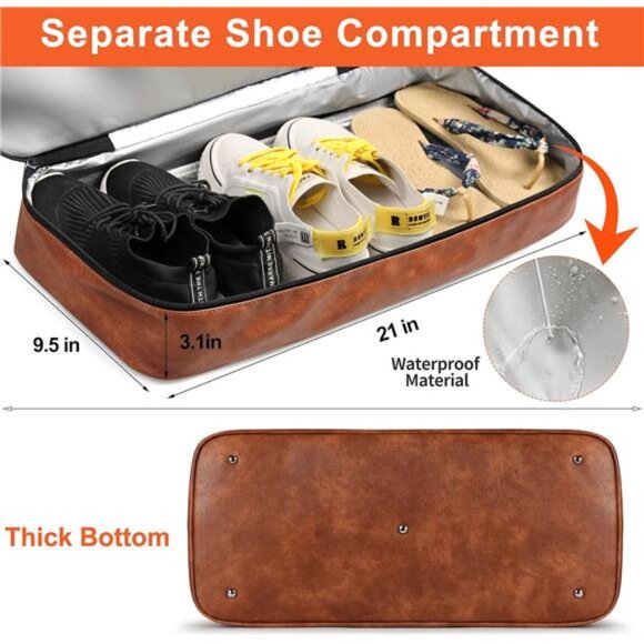 Weekender Bags for Women, 21" Weekender Travel Bag, Travel Duffle Bag Carry on - Picture 4 of 14